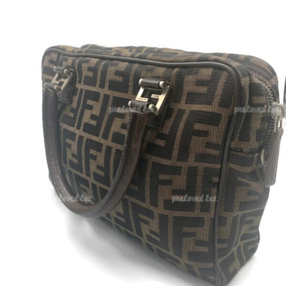 Authentic FENDI Zucca FF Logo Monogram Brown Bag - Picture 4 of 15